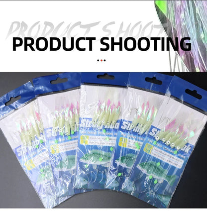 5 Hook Glow in the Dark Sabiki Rigs for Saltwater Fishing (Single or 5 pack)